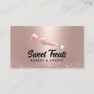 Carte De Visite Rose Pâtisserie Pâtisserie Sac Logo Boulangerie Cu