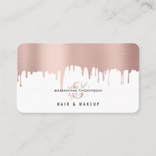 Carte De Visite Rose Pink Gold Drives Cheveux & Artiste de maquill