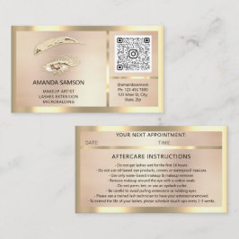Carte De Visite Rose post-traitement Eyelash Microblade QRCODE enc