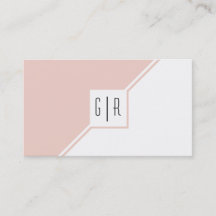 Rose poudré et monogramme géométrique moderne blan