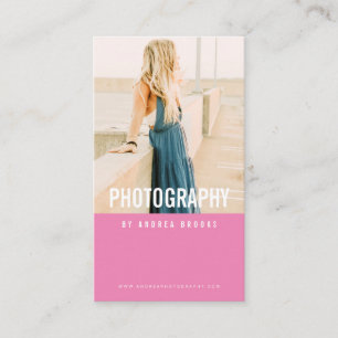 Carte De Visite Rose professionnel de photographe de photographie