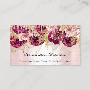 Carte De Visite Rose professionnel flush Flowers Drip QRCODE Logo