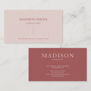 Carte De Visite Rose professionnel simple et léger