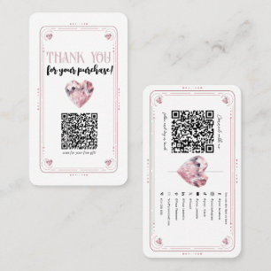 Carte De Visite Rose Quartz Coeur rose Crystal Médias sociaux QR