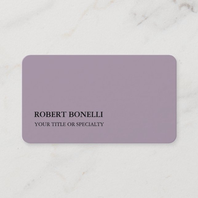 Carte De Visite Rose Quartz Platine Gris élégant minimaliste (Devant)