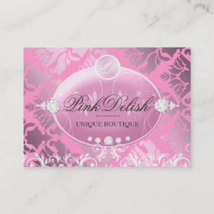 Carte De Visite Rose rose 3,5 x 2,5 de monogramme de 311 Delish