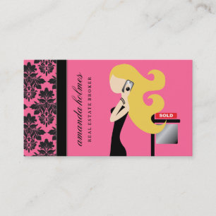 Carte De Visite rose rose blond du Fashionista   du domaine