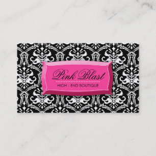 Carte De Visite Rose rose élégant de Hott de damassé du souffle