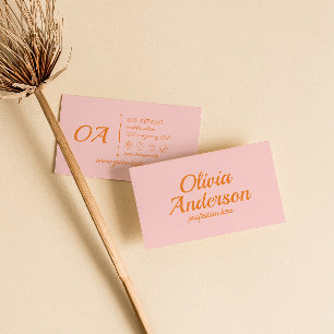 Carte De Visite Rosé rose orange coloré Super tendance Fille