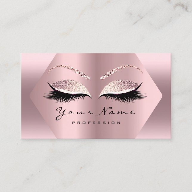 Carte De Visite Rose rose Parties scintillant maquillage Artist La (Devant)