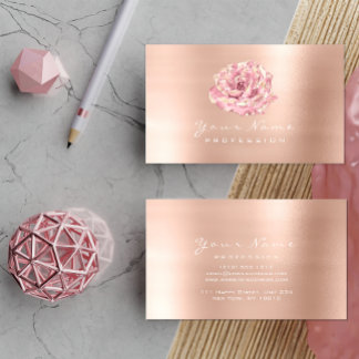 Carte De Visite Rose Rose Rose Gold Metal Blogger Stylist Événemen