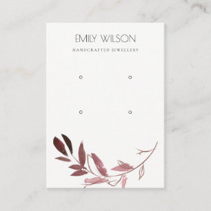 CARTE DE VISITE ROSE ROSE ROSE ROSE GOLD FOLIAGE DEUX EARRÊT AFFIC