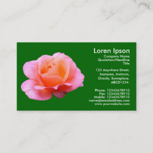 Carte De Visite Rose rose - Vert Gris Profond
