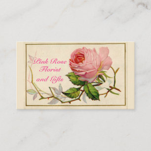 Carte De Visite Rose rose vintage Élégant Floral