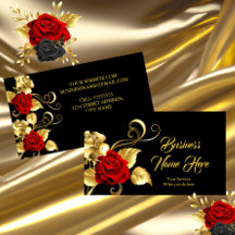 Rose rouge élégante et classe avec feuille d'or no