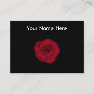 Carte De Visite Rose rouge. Fond noir