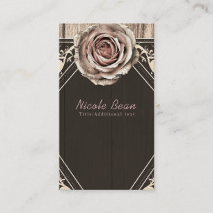 Carte De Visite Rose rustique Élégant bois clair Diamant Personnal