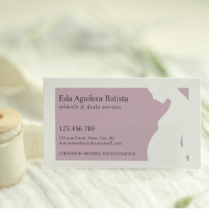 Carte De Visite Rose   Sage-femme Doula femme enceinte SILHOUETTE