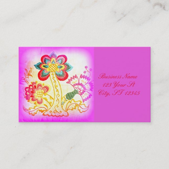 Carte De Visite rose super de palmier de hippie-style (Devant)
