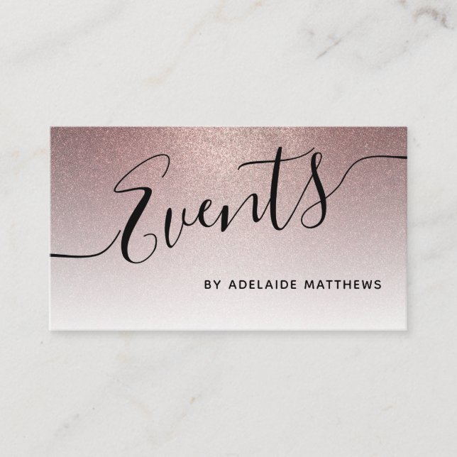 Carte De Visite Rose tendance Parties scintillant or Mariage d'évé (Devant)