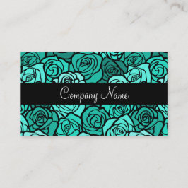 Carte de visite rose vintage turquoise