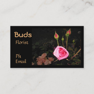 Carte De Visite Rosebud atmosphérique >Cartes fleuristes professio
