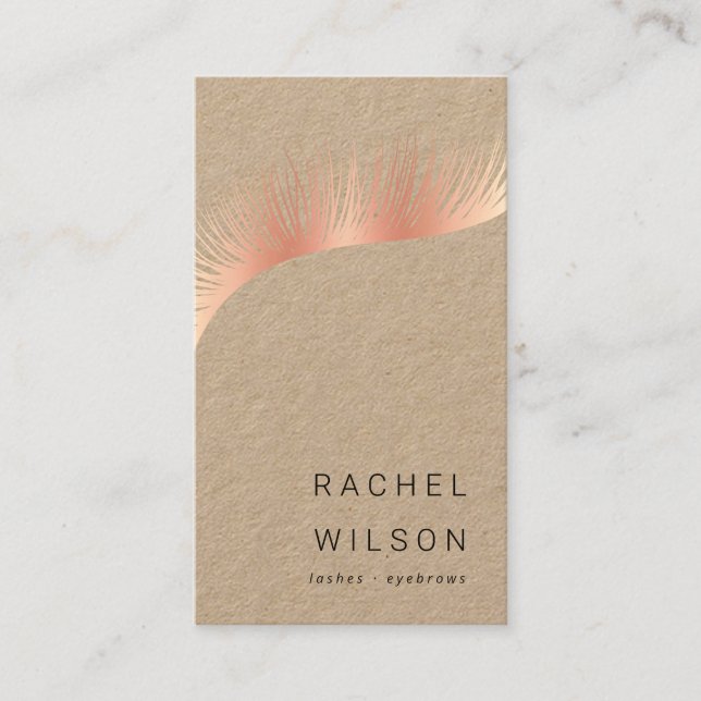 Carte De Visite Rosegold Lashes Artiste de maquillage rustique de  (Devant)