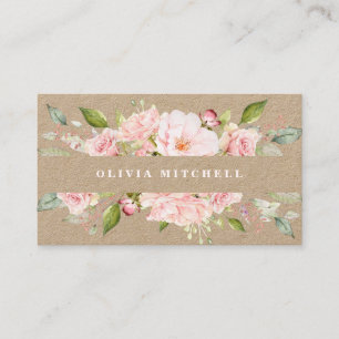 Carte De Visite Roses assez roses   Papier d'emballage floral