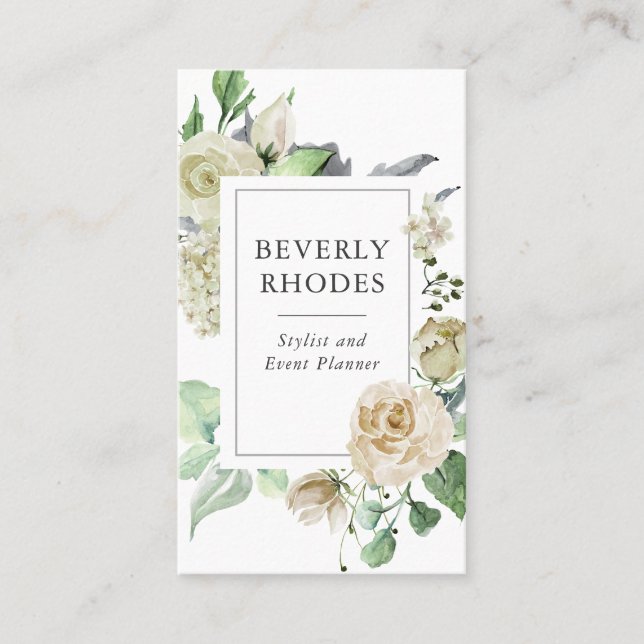 Carte De Visite Roses d'aquarelle (Devant)