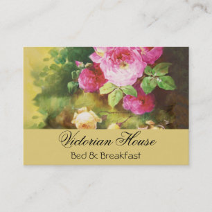 Carte De Visite Roses de chou rose de l'époque victorienne