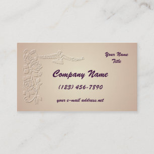 Carte De Visite Roses et oiseau de relief par cru