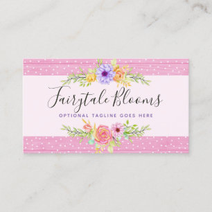 Carte De Visite Roses floraux lunatiques et Girly en bois rose