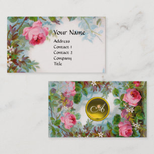 Carte De Visite ROSES & JASMINES MONOGRAM GEM jaune blanc