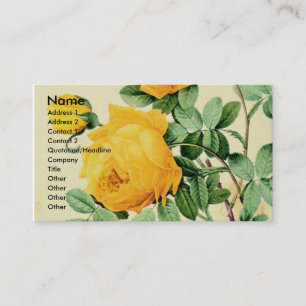 Carte De Visite Roses jaunes vintages