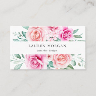 Carte De Visite roses rose fleurie du jardin délicat