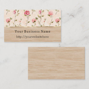Carte De Visite Roses roses florales crème Nom de l'entreprise sit