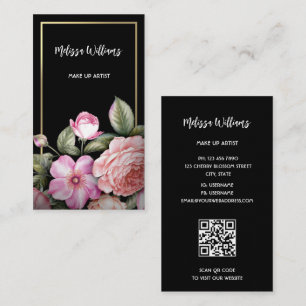 Carte De Visite Roses roses noires