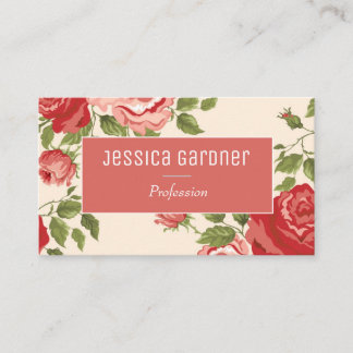 Carte De Visite Roses roses roses Chic Élégante Feminine