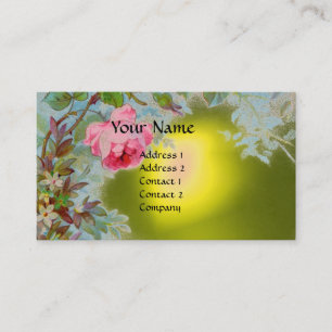 CARTE DE VISITE ROSES ROSES ROSES ET JASMINES MONOGRAM GEM PIERRE 