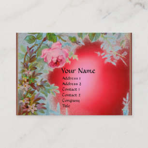 CARTE DE VISITE ROSES ROSES ROSES ET JASMINES MONOGRAM GEM PIERRE 