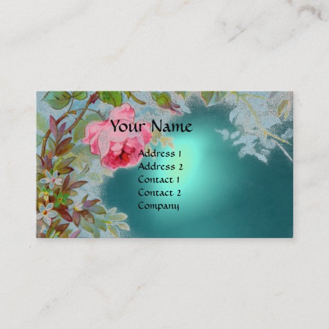 CARTE DE VISITE ROSES ROSES ROSES ET JASMINES MONOGRAM PIERRE GEM  (Devant)