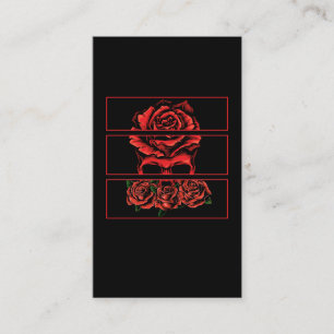 Carte De Visite Roses rouges Crâne gothique Wicca Fleurs gothique