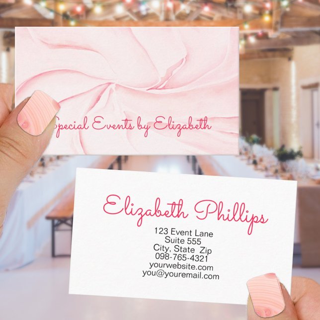 Carte De Visite Rosy Watercolor Swirl Event Planner Professionnel (Créateur téléchargé)