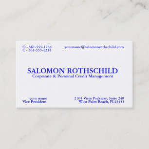 CARTE DE VISITE ROTHSCHILD DE SALOMON