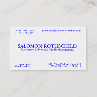 CARTE DE VISITE ROTHSCHILD DE SALOMON