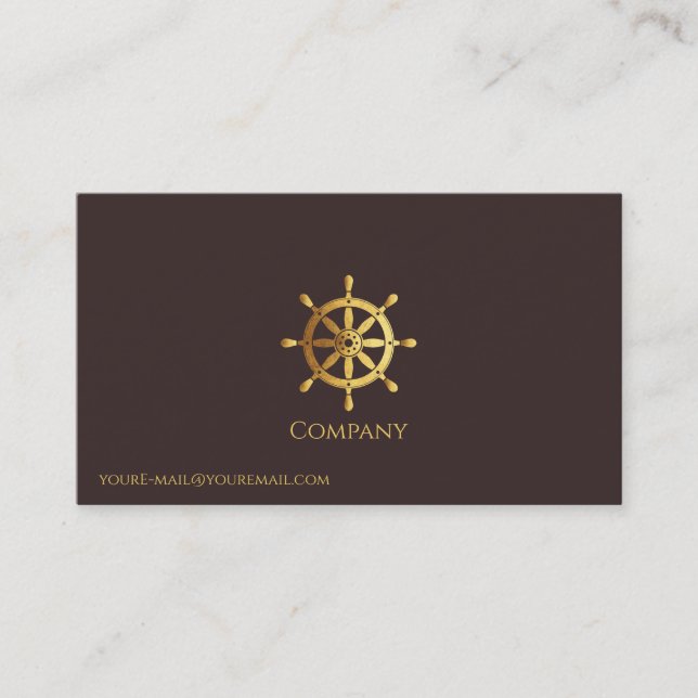 Carte De Visite Roue de navire en or (Devant)
