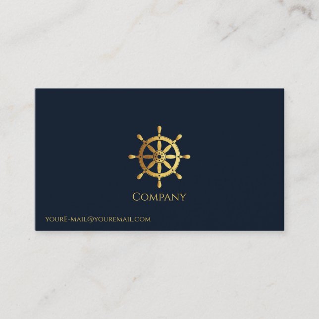 Carte De Visite Roue de navire en or (Devant)