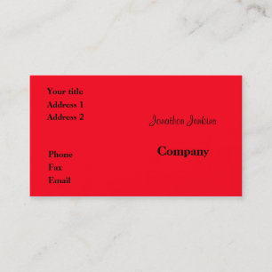 Carte De Visite Rouge