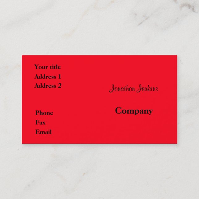 Carte De Visite Rouge (Devant)
