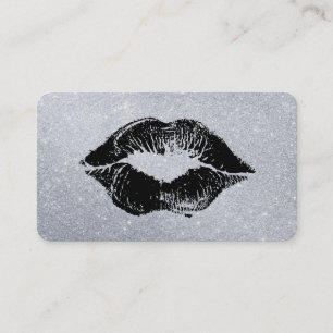 Carte De Visite Rouge à lèvres Glamour Baiser Paillettes